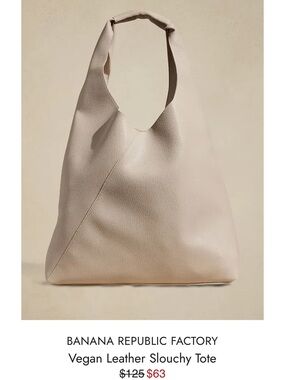 Banana Republic Soft Pebbled Leather Hobo Bag in Light Beige